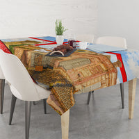 Georgia National Flag Tablecloth Tbilisi Clock Tower Heritage Sky Art