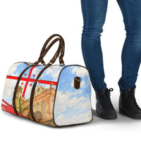 Georgia National Flag Travel Bag Tbilisi Clock Tower Heritage Sky Art