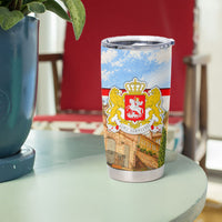 Georgia National Flag Tumbler Cup Tbilisi Clock Tower Heritage Sky Art