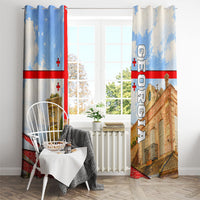 Georgia National Flag Window Curtain Tbilisi Clock Tower Heritage Sky Art