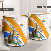 Dutch Republic Netherlands Laundry Basket Patriotism Vintage Heraldic Crest Floral Tulip