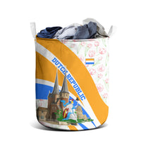 Dutch Republic Netherlands Laundry Basket Patriotism Vintage Heraldic Crest Floral Tulip