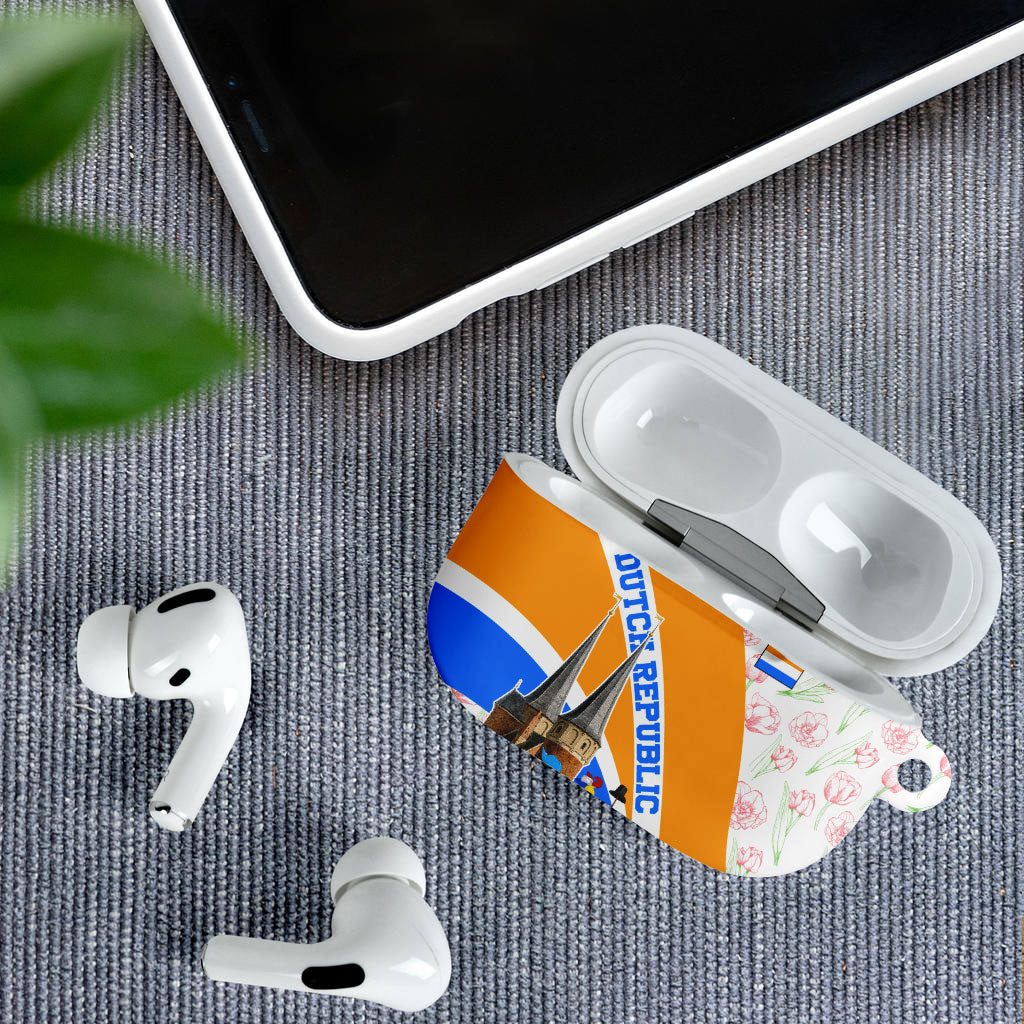 Dutch Republic Netherlands AirPods Case Patriotism Vintage Heraldic Crest Floral Tulip