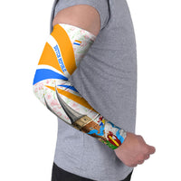 Dutch Republic Netherlands Arm Sleeves Patriotism Vintage Heraldic Crest Floral Tulip