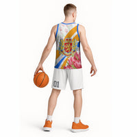 Dutch Republic Netherlands Basketball Jersey Patriotism Vintage Heraldic Crest Floral Tulip