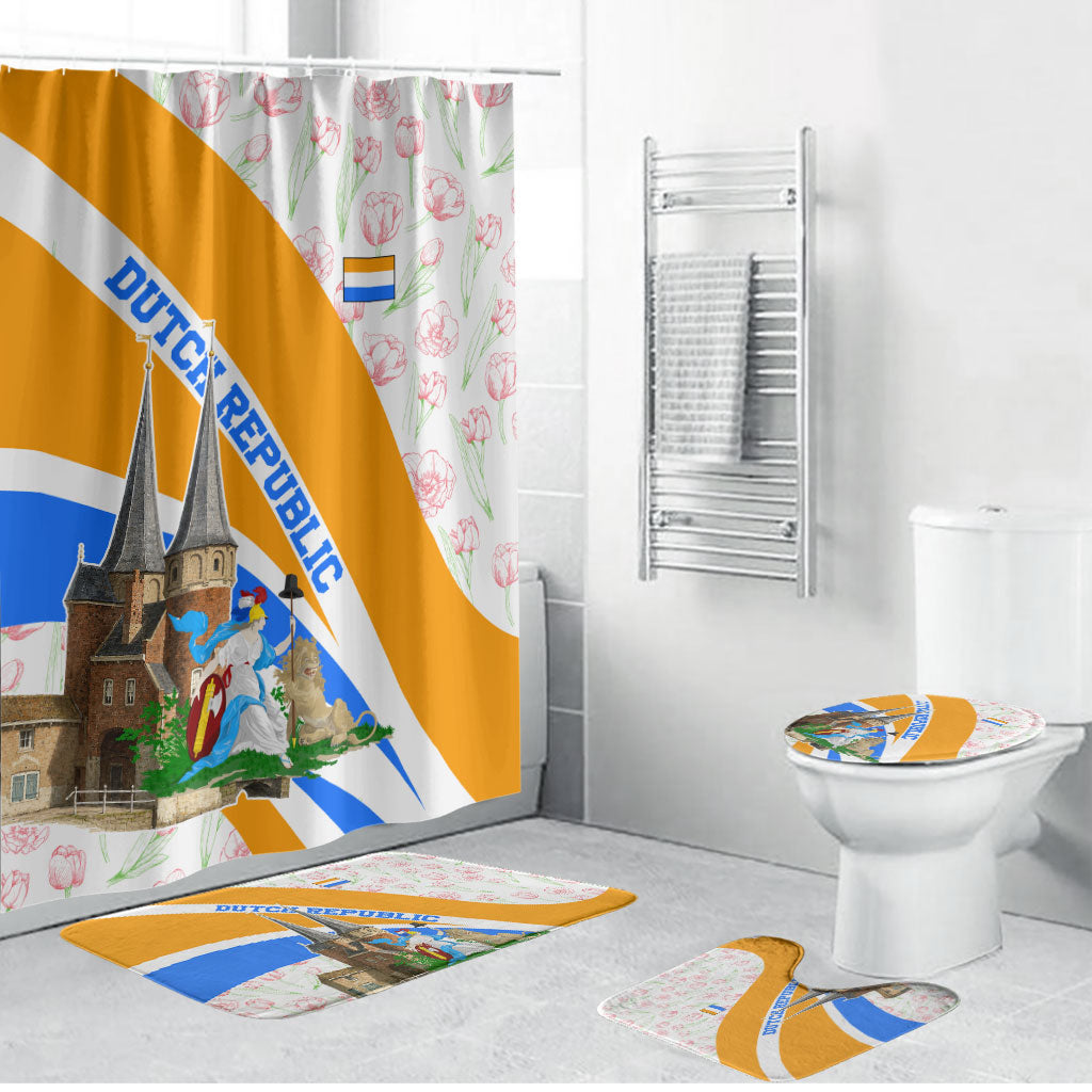 Dutch Republic Netherlands Bathroom Set Patriotism Vintage Heraldic Crest Floral Tulip