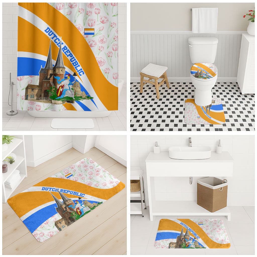 Dutch Republic Netherlands Bathroom Set Patriotism Vintage Heraldic Crest Floral Tulip