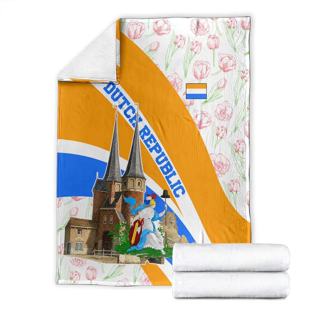 Dutch Republic Netherlands Blanket Patriotism Vintage Heraldic Crest Floral Tulip