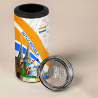 Dutch Republic Netherlands 4 in 1 Can Cooler Tumbler Patriotism Vintage Heraldic Crest Floral Tulip