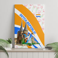 Dutch Republic Netherlands Canvas Wall Art Patriotism Vintage Heraldic Crest Floral Tulip