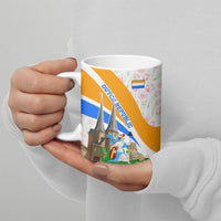 Dutch Republic Netherlands Ceramic Mug Patriotism Vintage Heraldic Crest Floral Tulip