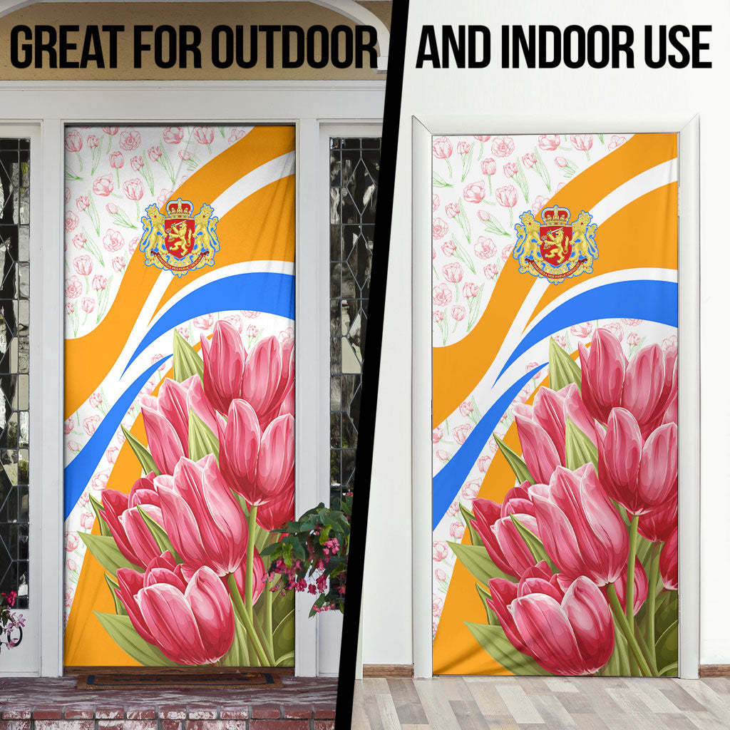 Dutch Republic Netherlands Door Cover Patriotism Vintage Heraldic Crest Floral Tulip