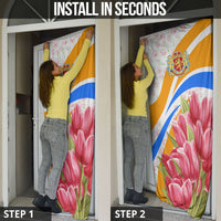Dutch Republic Netherlands Door Cover Patriotism Vintage Heraldic Crest Floral Tulip
