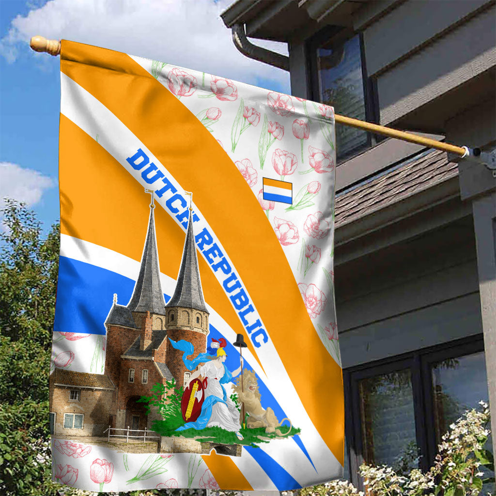 Dutch Republic Netherlands Garden Flag Patriotism Vintage Heraldic Crest Floral Tulip