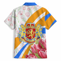 Dutch Republic Netherlands Hawaiian Shirt Patriotism Vintage Heraldic Crest Floral Tulip