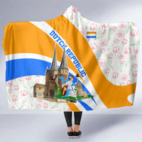 Dutch Republic Netherlands Hooded Blanket Patriotism Vintage Heraldic Crest Floral Tulip