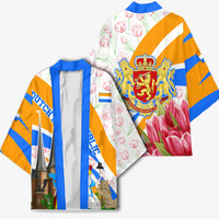Dutch Republic Netherlands Kimono Patriotism Vintage Heraldic Crest Floral Tulip