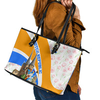 Dutch Republic Netherlands Leather Tote Bag Patriotism Vintage Heraldic Crest Floral Tulip