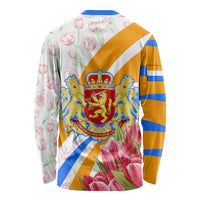 Dutch Republic Netherlands Long Sleeve Shirt Patriotism Vintage Heraldic Crest Floral Tulip