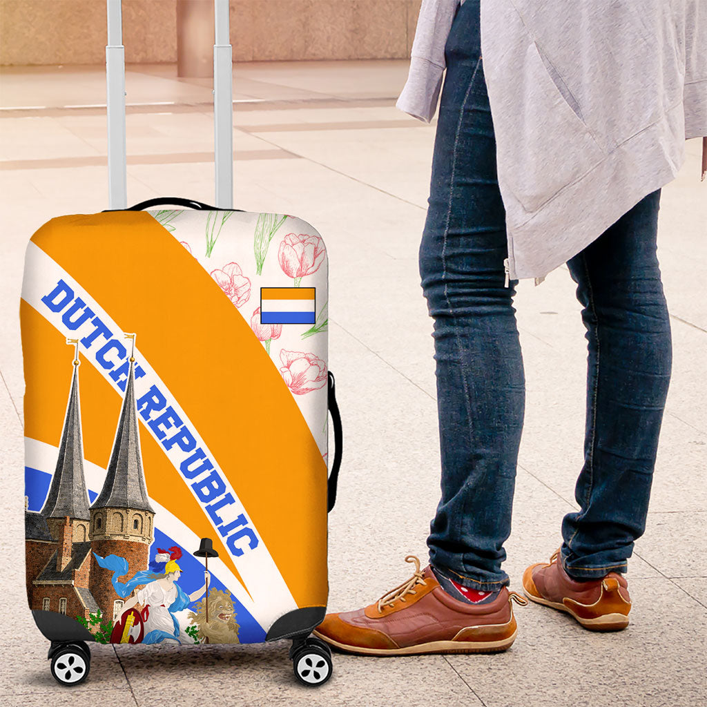 Dutch Republic Netherlands Luggage Cover Patriotism Vintage Heraldic Crest Floral Tulip