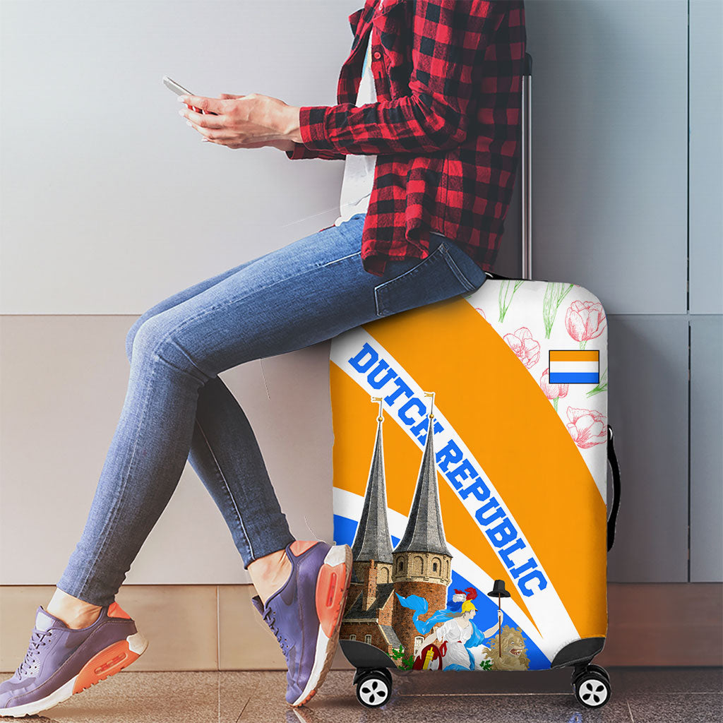 Dutch Republic Netherlands Luggage Cover Patriotism Vintage Heraldic Crest Floral Tulip