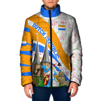 Dutch Republic Netherlands Padded Jacket Patriotism Vintage Heraldic Crest Floral Tulip