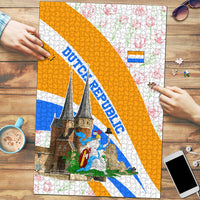 Dutch Republic Netherlands Puzzle Patriotism Vintage Heraldic Crest Floral Tulip