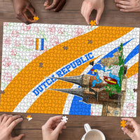 Dutch Republic Netherlands Puzzle Patriotism Vintage Heraldic Crest Floral Tulip