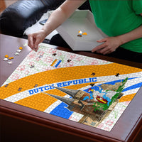 Dutch Republic Netherlands Puzzle Patriotism Vintage Heraldic Crest Floral Tulip