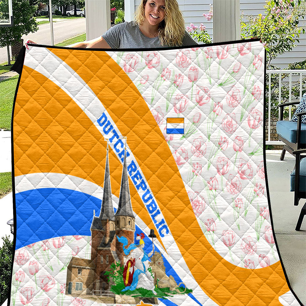 Dutch Republic Netherlands Quilt Patriotism Vintage Heraldic Crest Floral Tulip