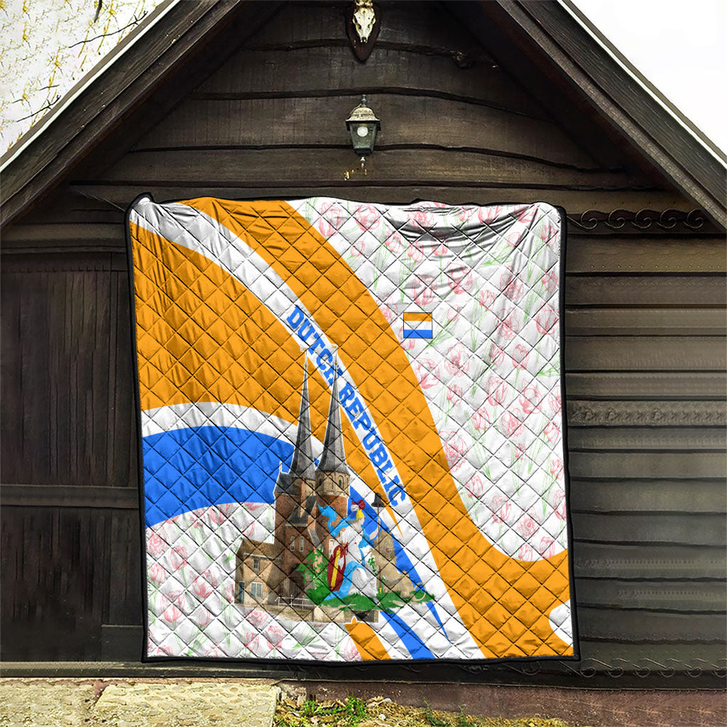 Dutch Republic Netherlands Quilt Patriotism Vintage Heraldic Crest Floral Tulip