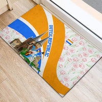 Dutch Republic Netherlands Rubber Doormat Patriotism Vintage Heraldic Crest Floral Tulip