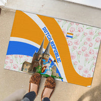Dutch Republic Netherlands Rubber Doormat Patriotism Vintage Heraldic Crest Floral Tulip
