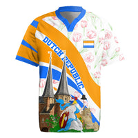 Dutch Republic Netherlands Rugby Jersey Patriotism Vintage Heraldic Crest Floral Tulip
