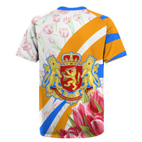 Dutch Republic Netherlands Rugby Jersey Patriotism Vintage Heraldic Crest Floral Tulip