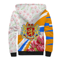 Dutch Republic Netherlands Sherpa Hoodie Patriotism Vintage Heraldic Crest Floral Tulip