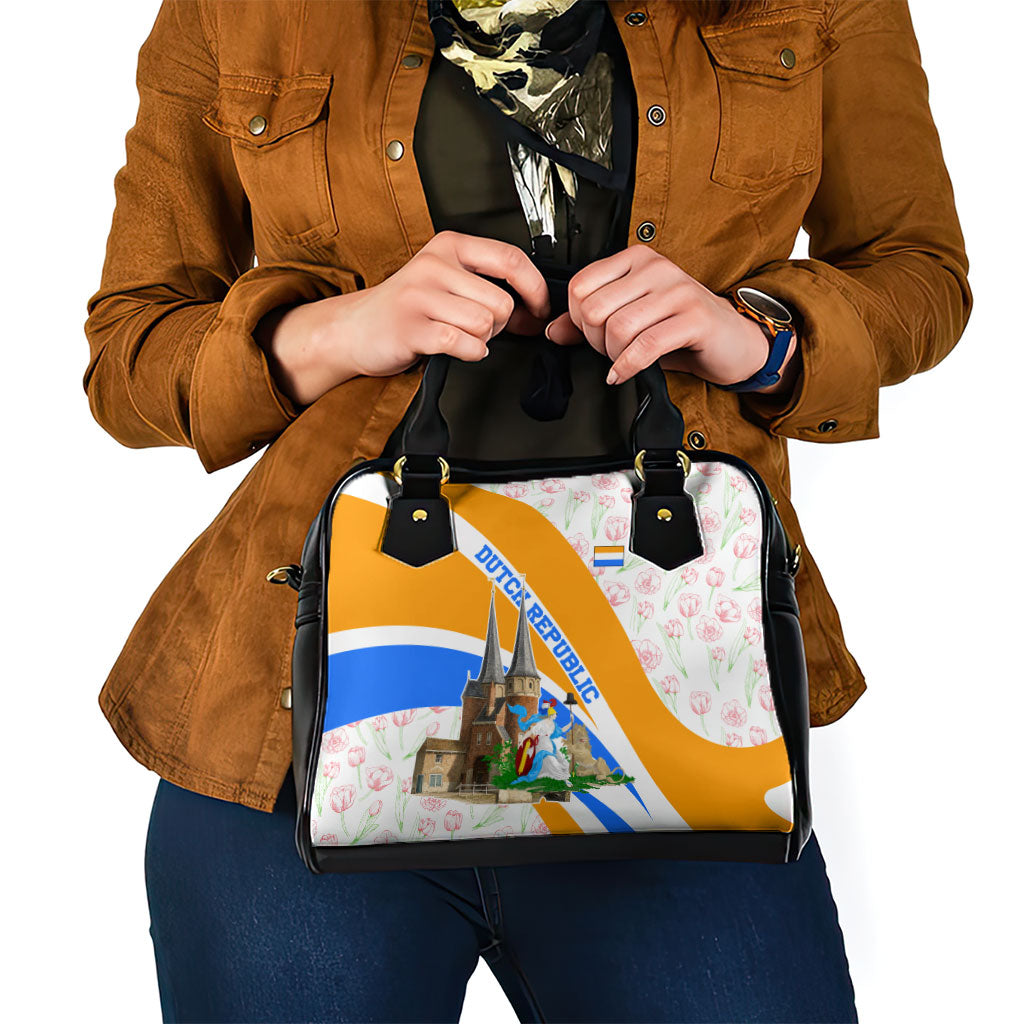 Dutch Republic Netherlands Shoulder Handbag Patriotism Vintage Heraldic Crest Floral Tulip
