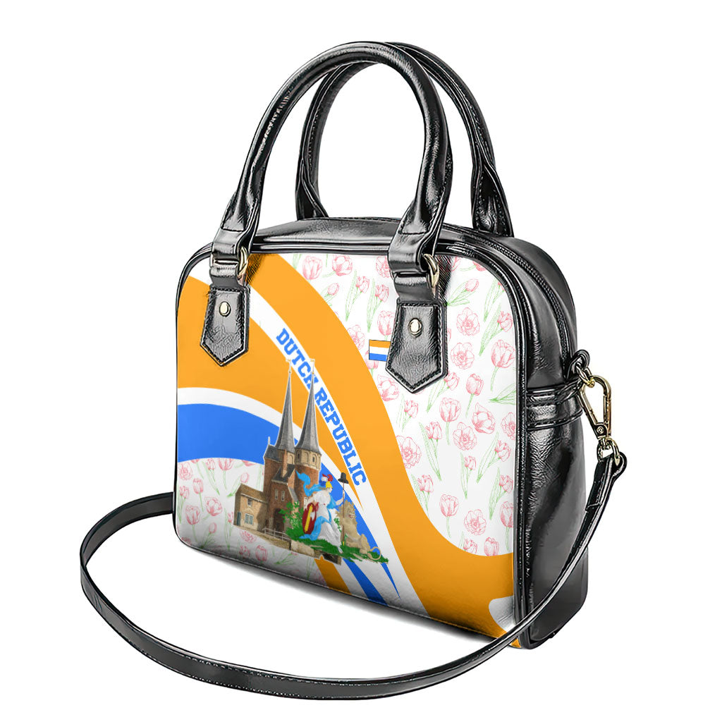 Dutch Republic Netherlands Shoulder Handbag Patriotism Vintage Heraldic Crest Floral Tulip