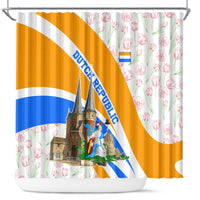 Dutch Republic Netherlands Shower Curtain Patriotism Vintage Heraldic Crest Floral Tulip