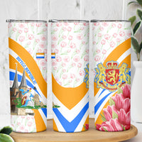 Dutch Republic Netherlands Skinny Tumbler Patriotism Vintage Heraldic Crest Floral Tulip