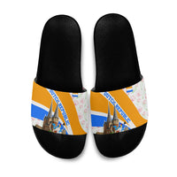 Dutch Republic Netherlands Slide Sandals Patriotism Vintage Heraldic Crest Floral Tulip