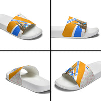Dutch Republic Netherlands Slide Sandals Patriotism Vintage Heraldic Crest Floral Tulip