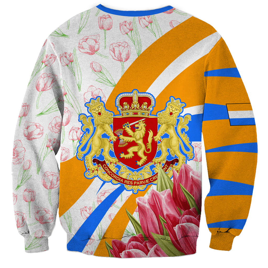 Dutch Republic Netherlands Sweatshirt Patriotism Vintage Heraldic Crest Floral Tulip