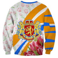 Dutch Republic Netherlands Sweatshirt Patriotism Vintage Heraldic Crest Floral Tulip