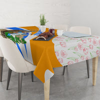 Dutch Republic Netherlands Tablecloth Patriotism Vintage Heraldic Crest Floral Tulip