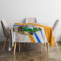 Dutch Republic Netherlands Tablecloth Patriotism Vintage Heraldic Crest Floral Tulip