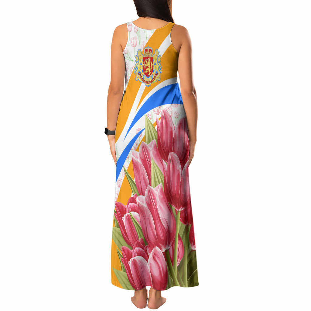 Dutch Republic Netherlands Tank Maxi Dress Patriotism Vintage Heraldic Crest Floral Tulip