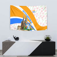 Dutch Republic Netherlands Tapestry Patriotism Vintage Heraldic Crest Floral Tulip