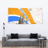 Dutch Republic Netherlands Tapestry Patriotism Vintage Heraldic Crest Floral Tulip