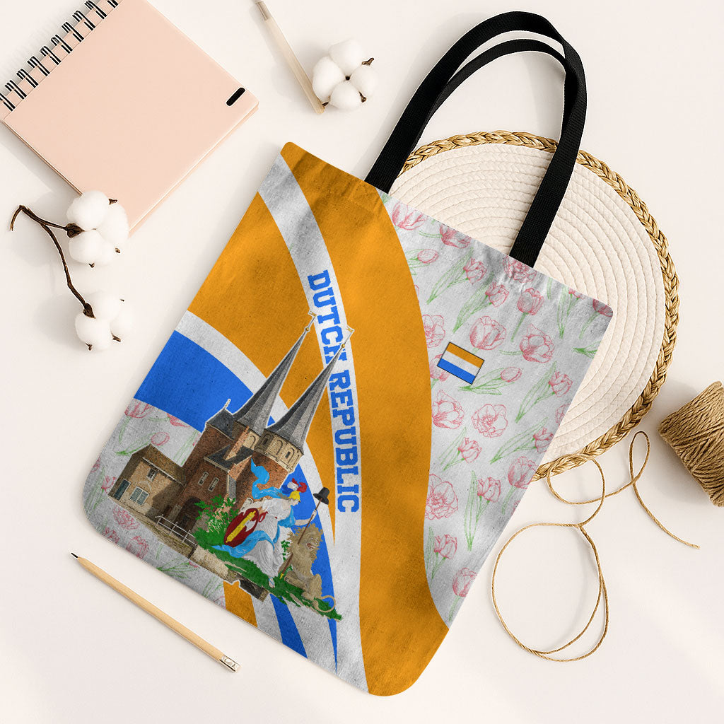 Dutch Republic Netherlands Tote Bag Patriotism Vintage Heraldic Crest Floral Tulip